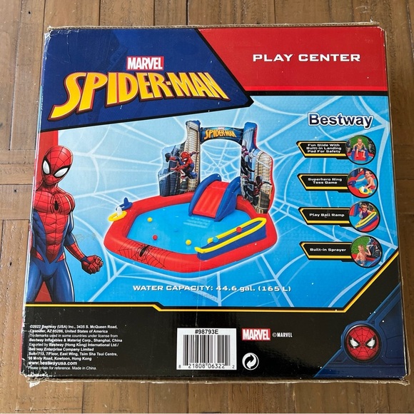 Bestway Spider-Man Marvel Kids Water Play Center Aquapark Water Slide new - Picture 6 of 8